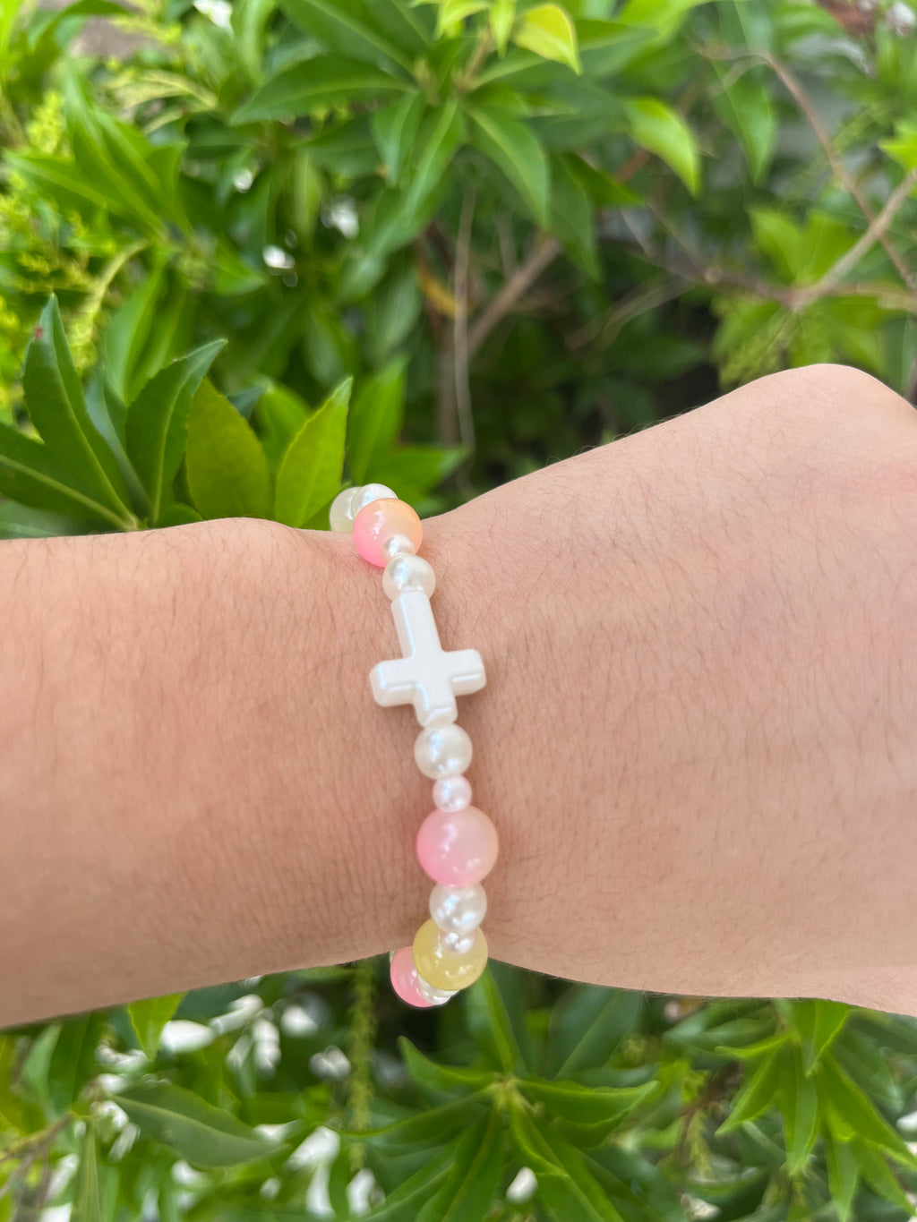 Sunset Cross Beaded Bracelet