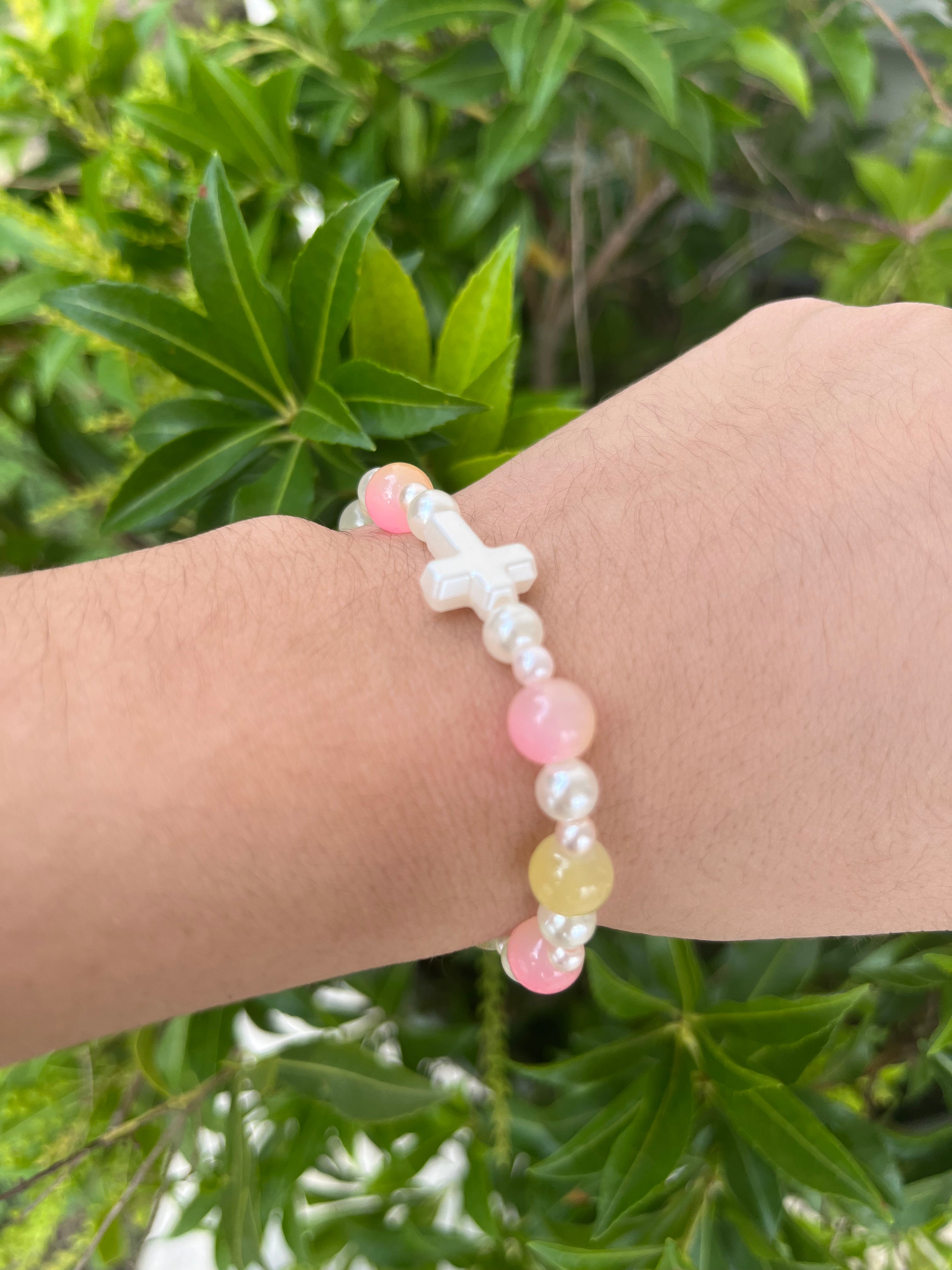 Sunset Cross Beaded Bracelet